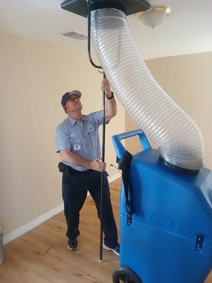 Mini Split Installation technician using HEPA equipment in Salinas